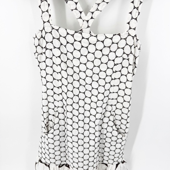 ✅ DVF Embroidered Sleeveless Linen Polka Dot Geometric CREAM/Brown Dress SIZE 6 - Picture 10 of 10